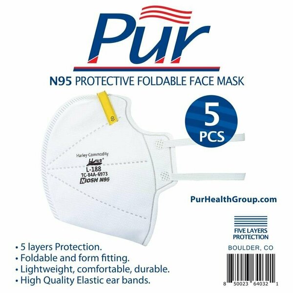Pur Health Group FACE MASK WHITE N95, 5PK 64032